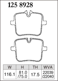 Тормозные колодки Dixcel M type M-1258928 BMW F90 M5, F9# M8, G11/12 M760Li, G05 X5, G06 X6, G07 X7, задние